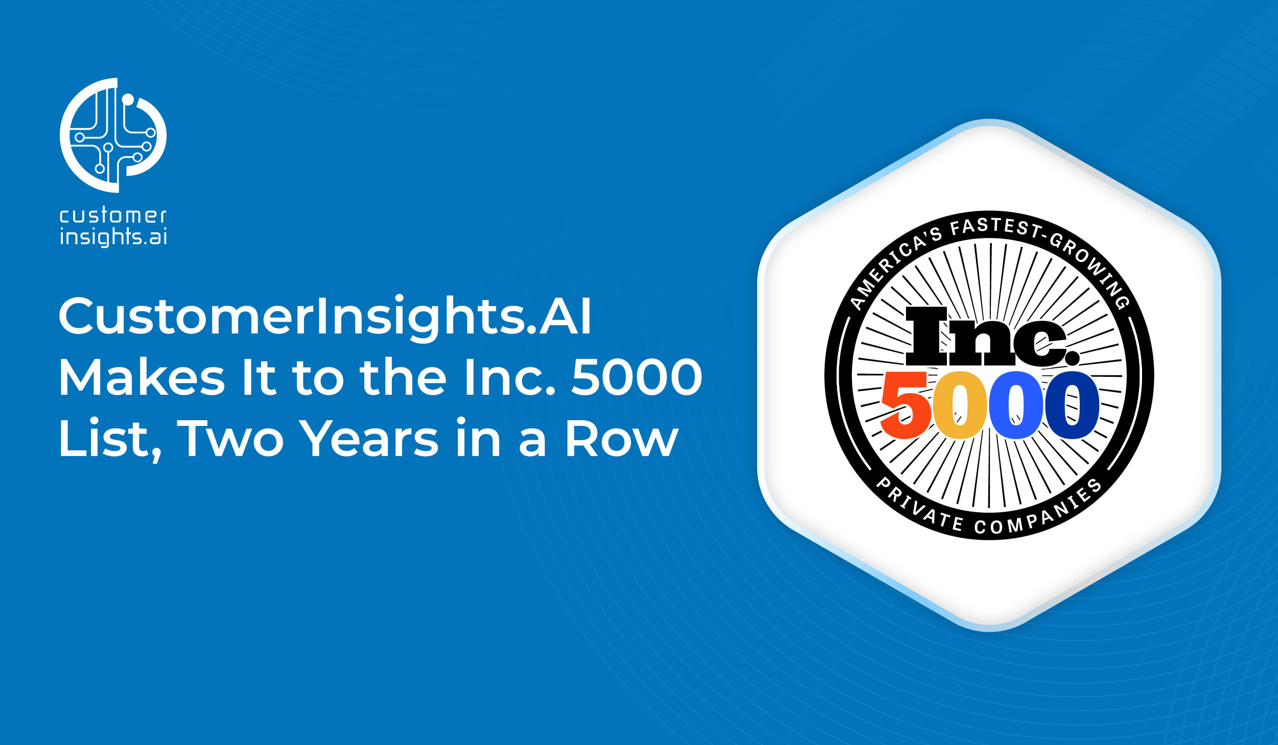 CustomerInsights.AI Makes It to the Inc. 5000 List, Two Years in a Row
